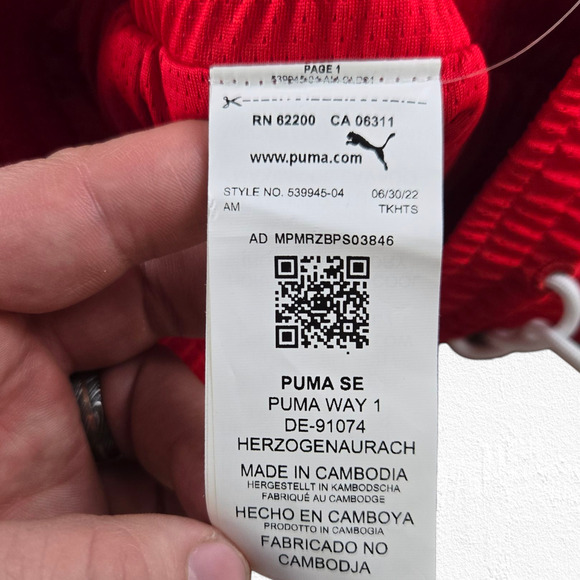 Puma Hoops High Risk Red Foundation Athletic High Waisted Shorts Size Medium - Picture 10 of 13